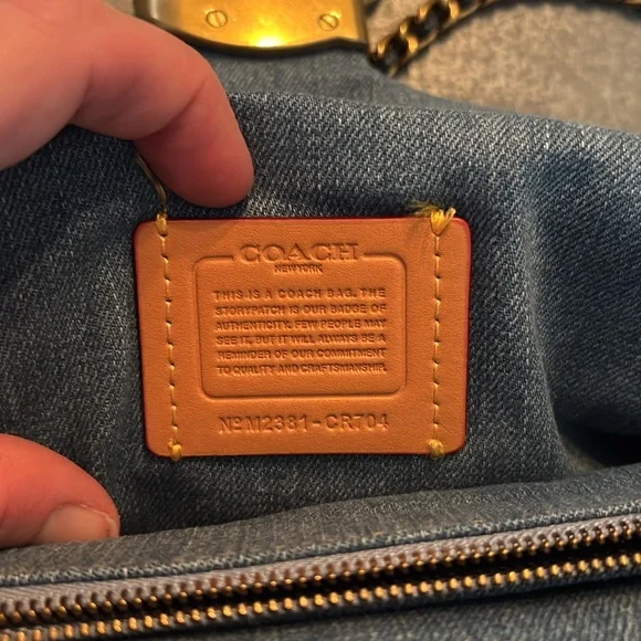 Quilted Denim Coach Tabby 26 - Picture 5 of 13